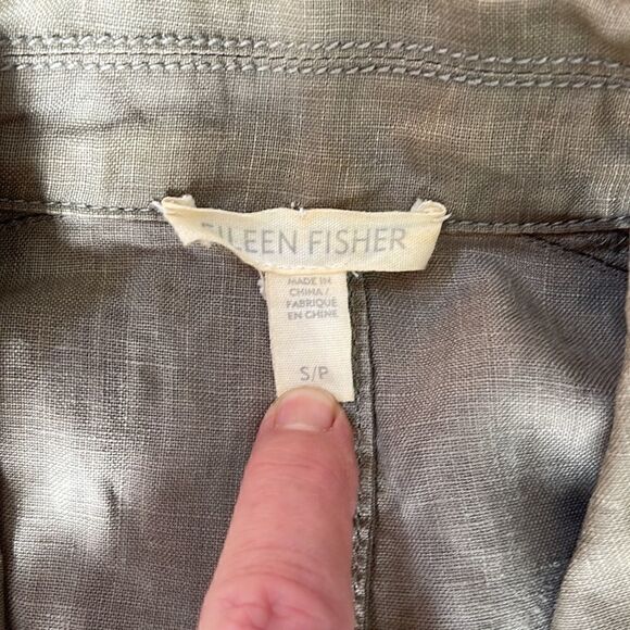 EILEEN FISHER ORGANIC LINEN COLORBLOCK JACKET - Picture 3 of 10
